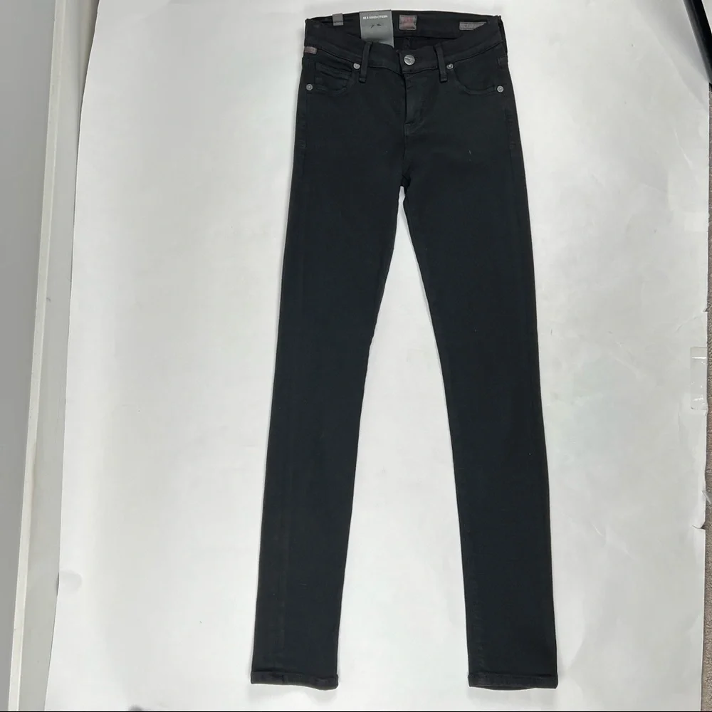 NWT Citizens of Humanity, Avedon Slick, Black Super Stretch Lo-Rise Skinny Sz 25 - Picture 5 of 13